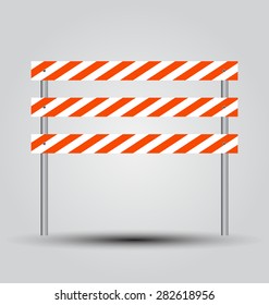 vector illustration of road barrier against 