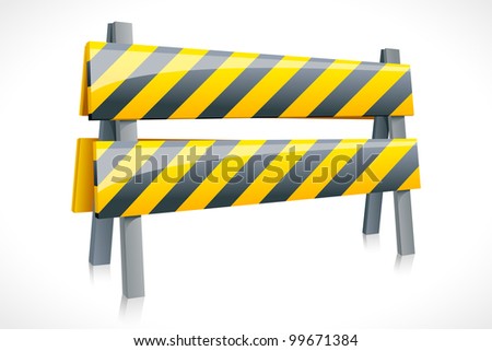 vector illustration of road barrier against white background