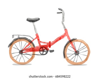 Vector illustration of road bicycle. Types: road , city, urban. Bright bicycle in watercolor style. isolated. Vector flat modern urban, town and city bicycle.