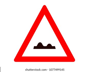 Vector illustration of a Road bump ahead Warning Traffic Sign
