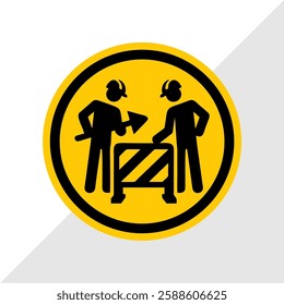 Vector Illustration of Road Construction Warning Signs – Under Construction, Road Work Ahead, Man Digging Ground, Work in Progress, Caution and Hazard Signs for Traffic Safety