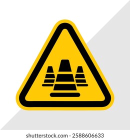 Vector Illustration of Road Construction Warning Signs – Under Construction, Road Work Ahead, Man Digging Ground, Work in Progress, Caution and Hazard Signs for Traffic Safety