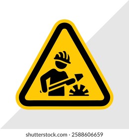 Vector Illustration of Road Construction Warning Signs – Under Construction, Road Work Ahead, Man Digging Ground, Work in Progress, Caution and Hazard Signs for Traffic Safety