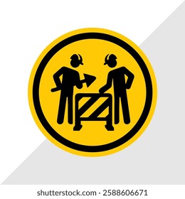 Vector Illustration of Road Construction Warning Signs – Under Construction, Road Work Ahead, Man Digging Ground, Work in Progress, Caution and Hazard Signs for Traffic Safety