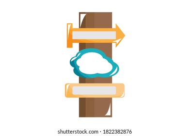 Vector Illustration of Road Direction at Tourist Spot