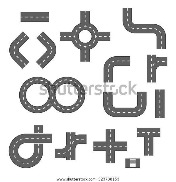 Vector Illustration Road Elements Footpath Ring Stock Vector (Royalty ...