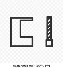 Vector illustration of road gate block in dark color and transparent background(png).