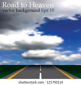 vector illustration of the road to heaven