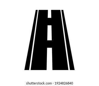 Ilustración vectorial del icono de la carretera sobre fondo blanco