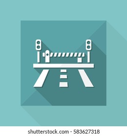 Vector illustration of road and level crossing icon