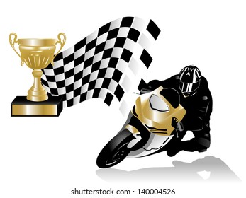 Vector illustration of road racing winner