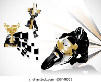 Vector illustration of road racing winner
