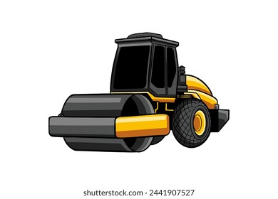 Vektor-Illustration der Straßenwalze mit Farbe