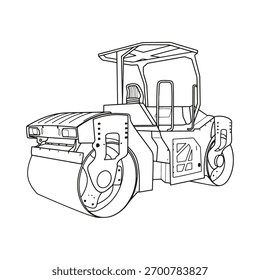 Vektorgrafik von Straßenrollenmaschinen, Umrissstil.