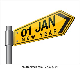 Vector illustration of road sign 2018. New Year is coming, wish you all the best as always in this coming new year.