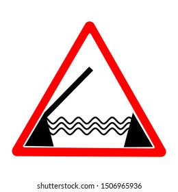Vector illustration road sign bridge attention