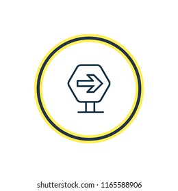 Vector illustration of road sign icon line. Beautiful transport element also can be used as direction icon element.