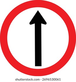 Ilustración vectorial de una señal de tráfico de “un solo sentido”, aislada sobre un fondo blanco limpio