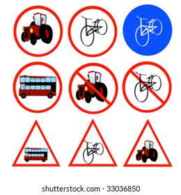 Vector illustration with road signs