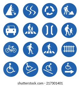 Vector illustration of  road signs icon set