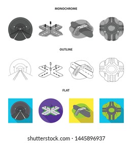 Vector illustration of road and street icon. Set of road and highway stock symbol for web.
