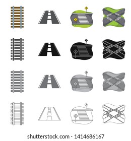 Vector illustration of road and street sign. Set of road and highway vector icon for stock.