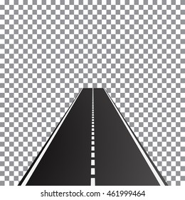 Vector illustration of road with transparent background