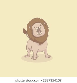 A Vector illustration of Roar Lion. Suitable for product with zoo concept, cute concept, kids product, sticker, greeting card, baby shower concept, birth card, etc