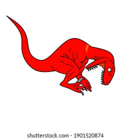 vector illustration of a roaring raptor dinosaur 