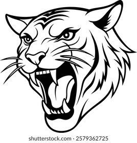 Vector Illustration of Roaring Tiger Head for Kids