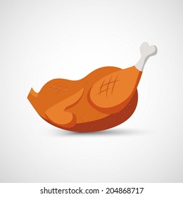 Vector illustration of roast chicken