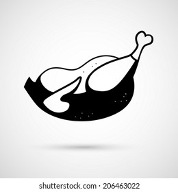 Vector illustration of roast chicken
