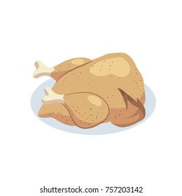 vector illustration of a roast chicken