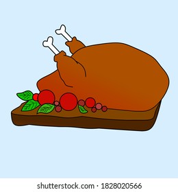 vector illustration of roast chicken. can be used as an icon and logo for food content.