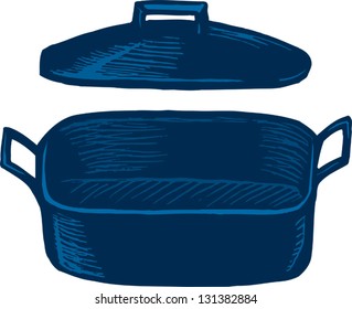 Vector illustration of roasting pan