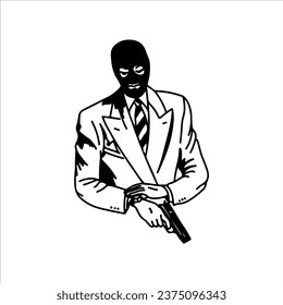 vector illustration of a robber wearing a suit