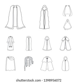 Vector illustration of robe and garment icon. Set of robe and cloth vector icon for stock.