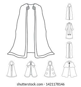 Vector illustration of robe and garment icon. Set of robe and cloth vector icon for stock.