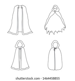 Vector illustration of robe and garment icon. Set of robe and cloth stock symbol for web.