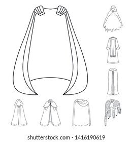 Vector illustration of robe and garment sign. Collection of robe and cloth stock symbol for web.