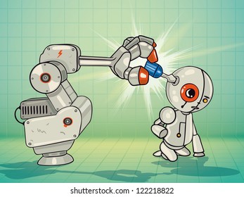 Robot Factory Cartoon Images Stock Photos Vectors Shutterstock