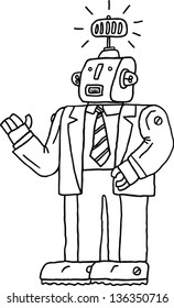 Vector illustration of a robot as a businessman