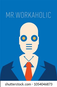 Vector illustration of a robot as a businessman in suit and tie