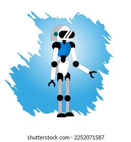 Vector illustration robot construction, intelligent system, future technology. Development Ai.