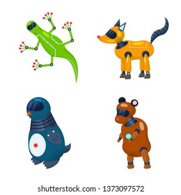 Vector illustration of robot and cybernetic icon. Set of robot and automation vector icon for stock.