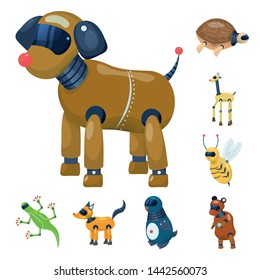 Vector illustration of robot and cybernetic logo. Set of robot and automation stock symbol for web.