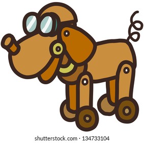 Ilustração vetorial de cão robô