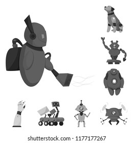 Vector illustration of robot and factory icon. Collection of robot and space stock vector illustration.