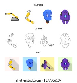 Vector illustration of robot and factory icon. Collection of robot and space stock vector illustration.