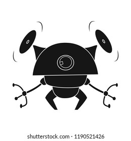 Vector illustration of robot and factory icon. Set of robot and space stock vector illustration.